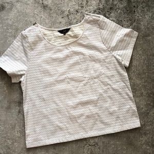 Faux leather white top